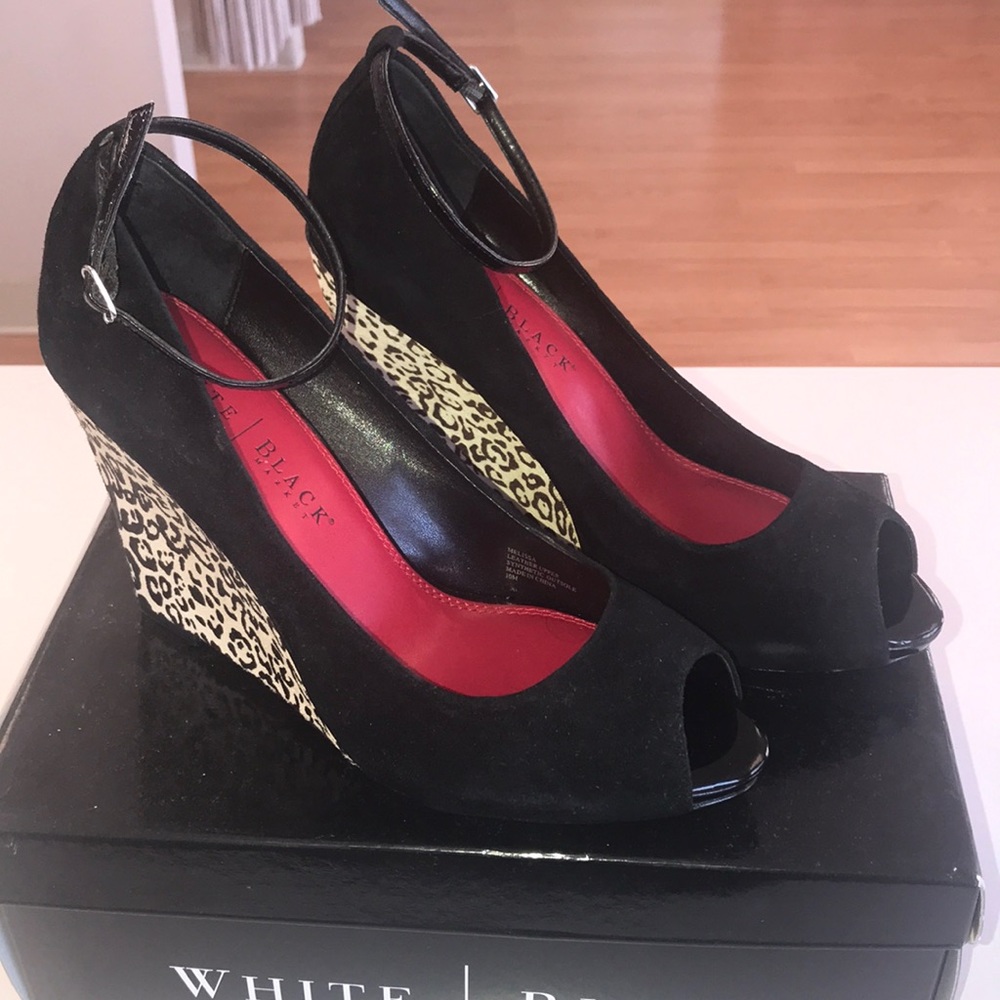 Animal print wedge heel